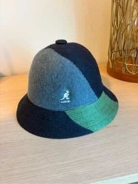 Kangol Colorblock Bucket Hat in Black, Gray & Green